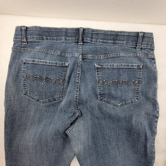 Riders by Lee Jeans Women's 18W Long Blue 5 Pocket Mid Rise Boot Cut Stretch - Picture 11 of 13